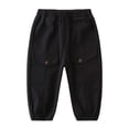 thumbnail image 1 of WEIYLL Boys Pants Comfortable School Basic Solid Color Workwear Style Long Children Black Fall Trousers size 2-3 Years, 1 of 4