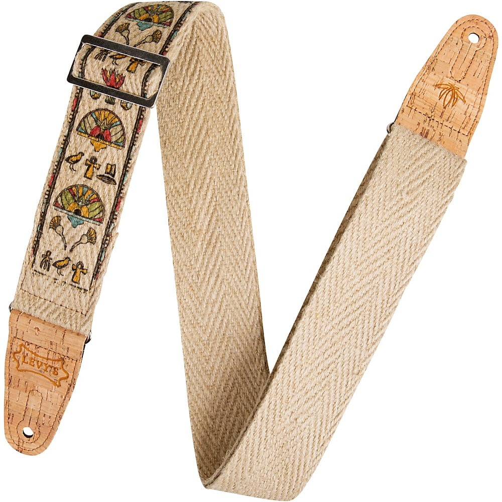 Levy's MH8P 2 inch Wide Hemp Guitar Strap Teal and MultiColor