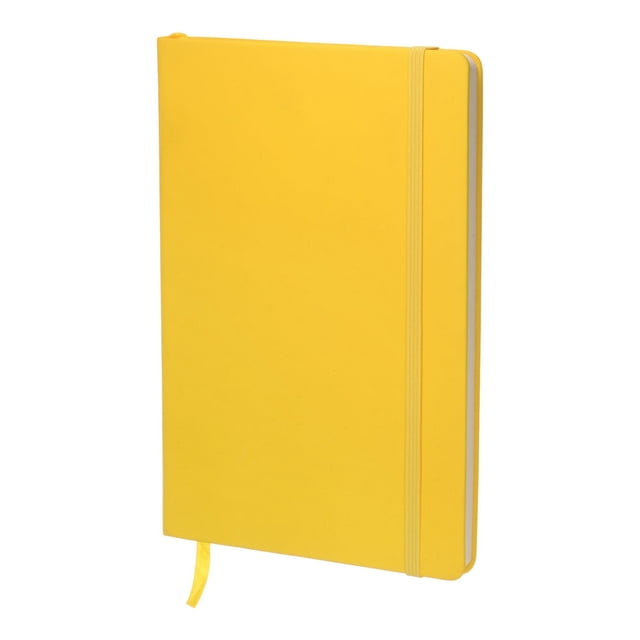 Uxcell 8.3x5.7" Cuaderno de notas de tapa dura con líneas 160 páginas 80 Gsm papel grueso, amarillo