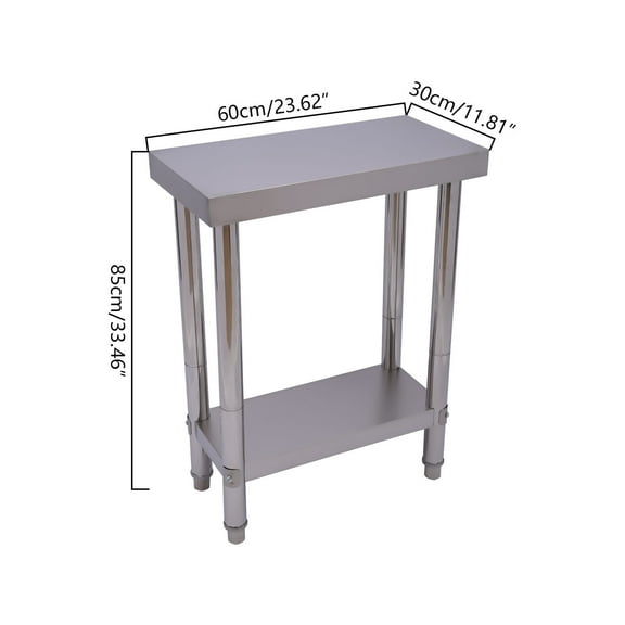 Stainless Steel Table for Prep & Work, Commercial Food Prep Worktable with Backsplash and Undershelf 24 x 12 inches