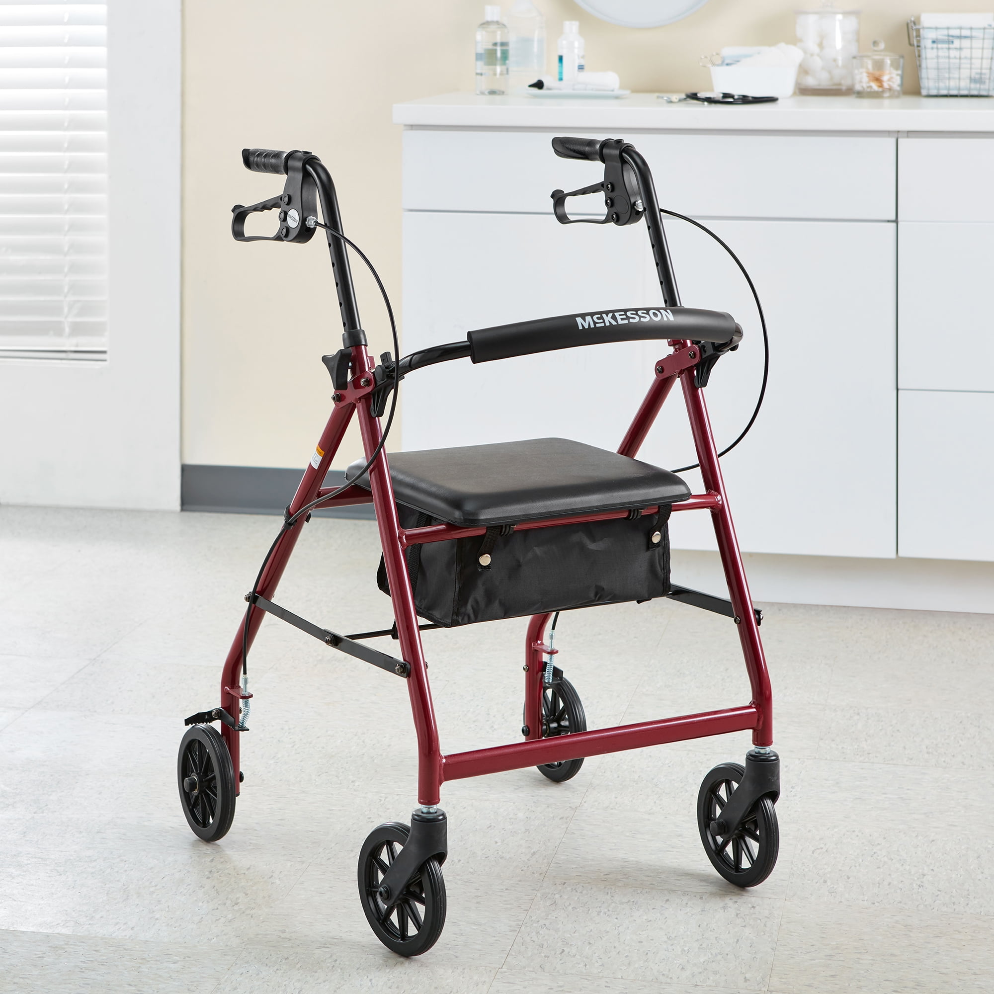 McKesson Senior's Rollator Walker with Adjustable Seat