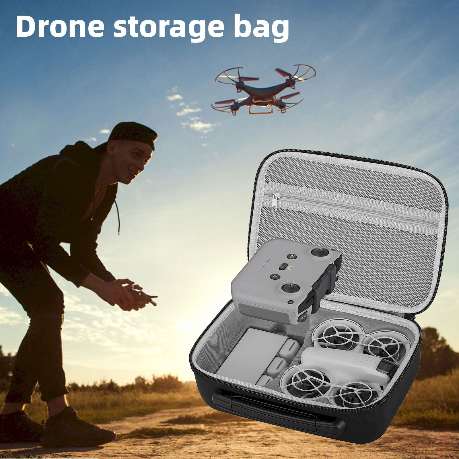 BNNG Clearance Durable DJI Storage Bag Handheld Flight Camera Set Portable Protective Box Perforable Travel Storage Bag for DJI Drone Accessories Toy Storage Organizer