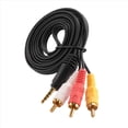 thumbnail image 2 of 2X 4.9Ft 3.5mm Enchufe A 3 RCA Adaptador Masculino AV Cable de Extension para TV VCD DVD, 2 of 5