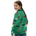 thumbnail image 2 of COEQINE Loose Fit Sweatshirt for Girls, Quarter Zip Pullover Long Sleeve with Collar, Soft Polyester Pullover Tops Machine Washable for 9-10 Kids, Christmas Tree Dachshund Green, 2 of 7