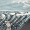 thumbnail image 3 of CARMEL Indoor/Outdoor Power Loomed Synthetic Blend Low Profile Area Rug - Transitional Border Coastal Ocean Decorative (Coral Border Aqua) (3'3" x 4'11"), 3 of 5