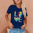 thumbnail image 5 of OAVQHLG3B Womens Summer Tops Casual Casual Colourful Print Pullover Short Sleeve T-Shirt Tops Shirt, 5 of 8