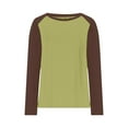 thumbnail image 3 of Enjoytime Ladies Tops and Blouses Patchwork Round Neck 3/4 Sleeve Shirts Fashion Casual Loose Plus Size Womens Clothing Yellow M, 3 of 5