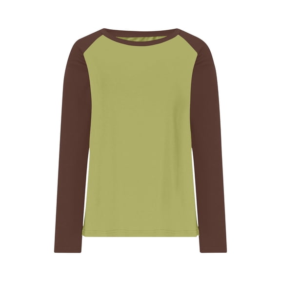 CHGBMOK Baseball Shirts for Women Plus Size Color Block Raglan Long Sleeve Tunic Tops Crew Neck Workout Jersey T-shirts