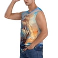 thumbnail image 3 of Fuzoiu Sailing Ship Ocean Sunset Print Men's Sleeveless T-shirt,Sleeveless Tee Shirts,Quick-Dry Athletic Tank Top for Gym, Running, Sports & Outdoor Activities-Large, 3 of 7