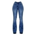 thumbnail image 4 of Womens Flare Jeans, Audhol Women's High Waisted Straight Leg Jeans Slim Fit Stretch Cropped Pants Womens Jeans Bootcut Dark Blue XS, 4 of 4
