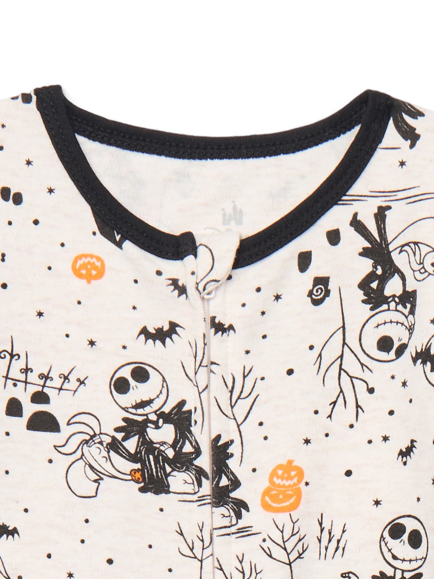 Halloween Nightmare Before Christmas Baby Boys or Girls Footed Sleep N Play Pajamas and Bib Set, 2-Piece, Sizes 0M-9M
