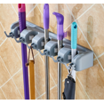 thumbnail image 1 of Torubia Broom Holder Wall Mounted - Mop and Broom Hanger Holder - Garage Storage Rack & Garden Tool Organizer - 5 Position 6 Hooks for Home, kitchen, Garden, Tools, Garage Organizing, 1 of 9