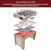 Hathaway Madison 6-in-1 Multi Game Table with Foosball, Table Tennis, 54-in