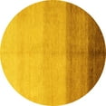 thumbnail image 1 of Ahgly Company Indoor Round Abstract Yellow Modern Area Rugs, 7' Round, 1 of 4