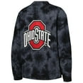 thumbnail image 3 of Women's The Wild Collective Black Ohio State Buckeyes Jeweled Tie-Dye Button-Up V-Neck Sweater, 3 of 3