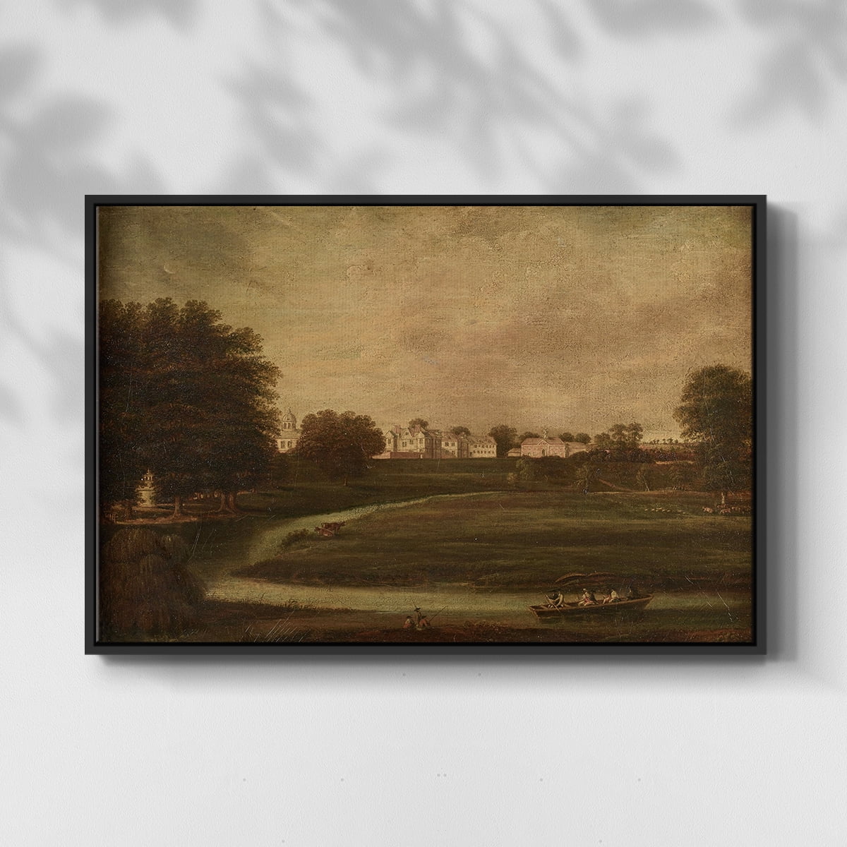 Vintage Landscape-CCCXX By Wexford Home Framed in Black Wood Gallery Wrapped Canvas 27 in. x 41 in.
