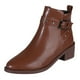 thumbnail image 1 of Zapatos Botines para mujer Botas laterales con cremallera y decoración con tachuelas de hebilla para mujer botines de tacón grueso con punta en Retro botas zapatos de mujer botines (Brown 8), 1 of 7