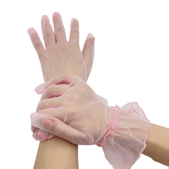 Womens Gloves Sheer Short Tea Party Wedding Prom Formal Gloves Costume Gloves