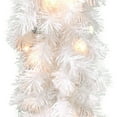 thumbnail image 4 of National Tree Company Pre-Lit Artificial Christmas Garland, White, Wispy Willow, Silver Glitter, 100 Clear Lights, 6 Feet, 4 of 4