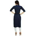 thumbnail image 4 of Bimba Womens Cotton Trendy Kurta Kurti 3/4 Sleeve Tunic With Pockets Blouse, 4 of 8