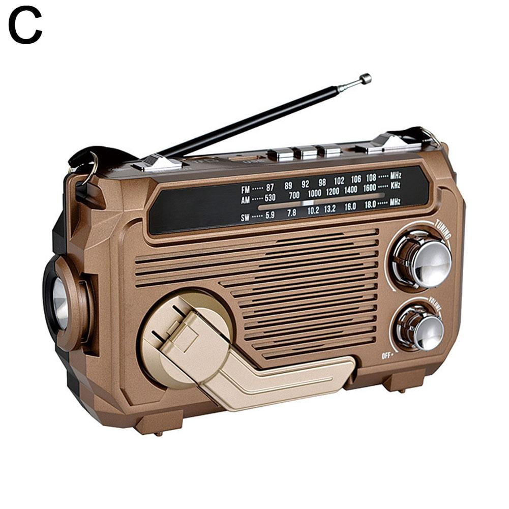 QHUDLV Solar Hand Crank Radio,Emergency Bluetooth Speaker,Flashlight Phone Charger for Outdoor