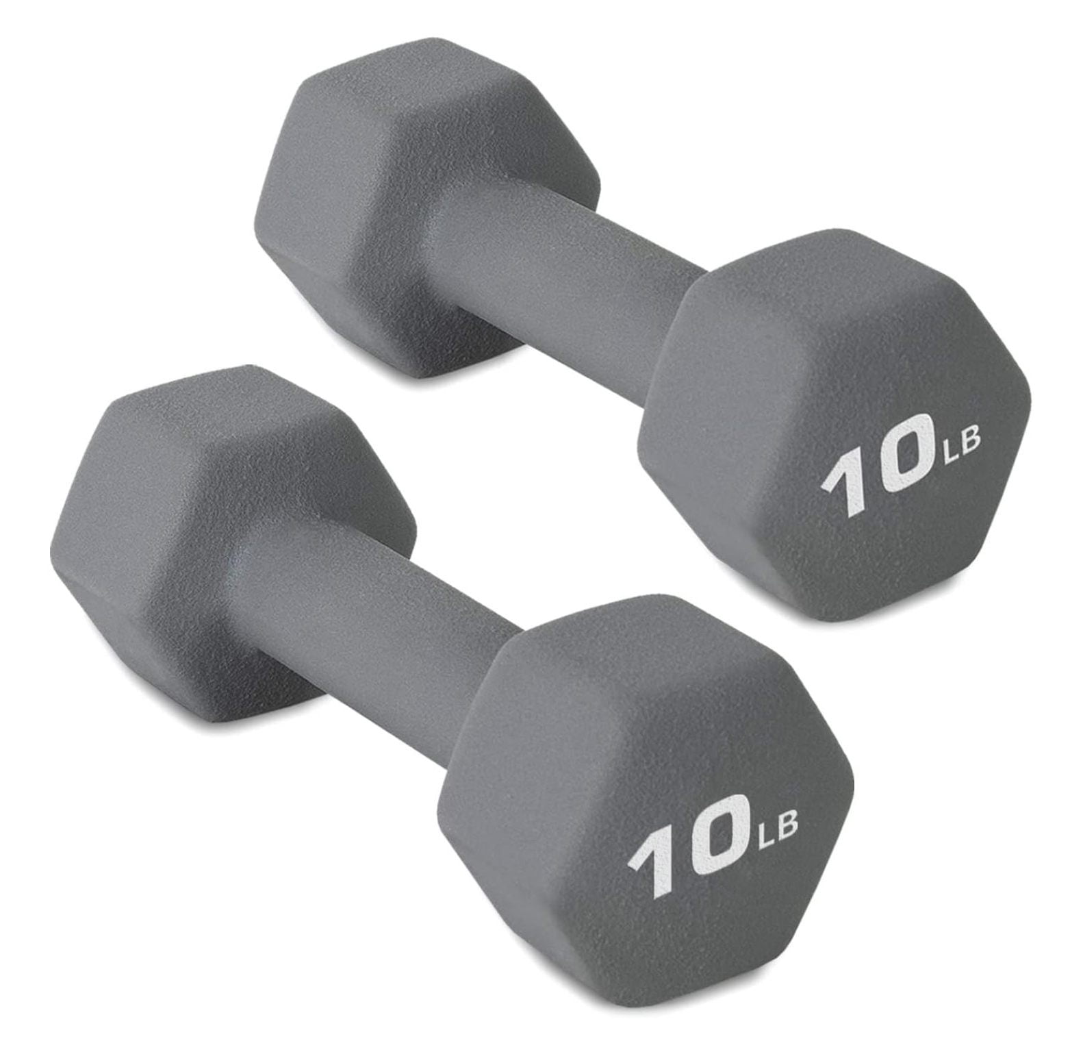 10LB Set of 2 Hex Dumbbells Rubber Coated Cast Iron Hex Black Dumbbell Free Weights for Exercises Neoprene Dumbbell Hand Weights Anti-Slip Anti-roll Hex Shape Colorful 10Lbs Pair