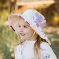 thumbnail image 3 of JAN & JUL Grow-with-Me Wide Brim Cotton Girls Sun-Hat for Toddler 50+ UPF (L: 2-5 Years, Daisy), 3 of 5