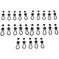 6 5/8" Standard Size Black Shock Cord/Bungee & Stayput Fastener for Canvas - 25 Pack - Cord Length is 6 5/8"