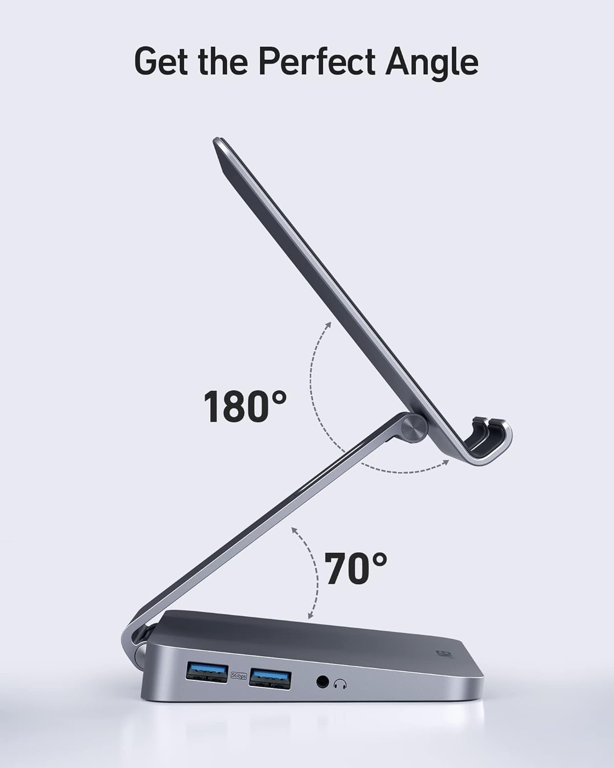 Anker , 551 USB-C Hub (8-in-1), with Foldable Tablet Stand, Dock, 4K HDMI, 2 USB-A Data Ports