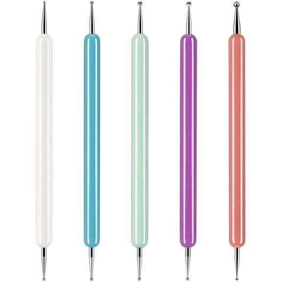 Multi-Use Ball Tip Embossing Stylus Kit 5 Pcs, Pattern Tracing Tools for Paper Art, Dotting Pen for Nail Art & Clay Sculpting Accessories