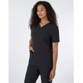 thumbnail image 2 of Hanes Comfort Fit Scrubs Women's Rib Back Scrub Top New Ebony S, 2 of 10
