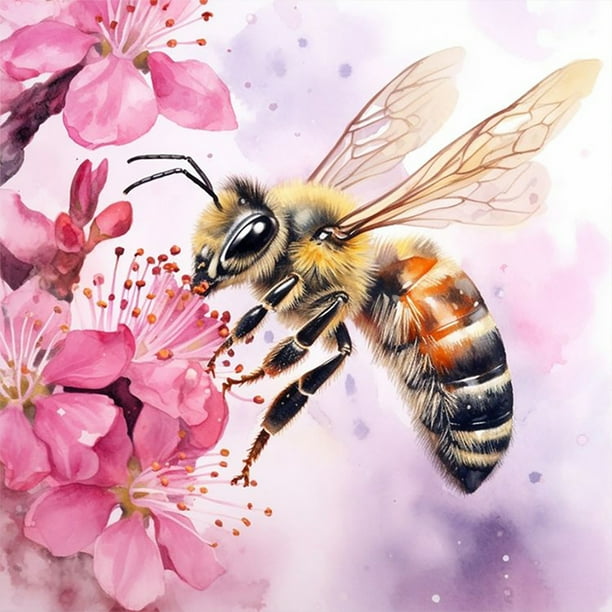 Kit de pintura por números DIY, arte al óleo de abeja y miel, imagen artesanal, decoración del hogar, 40x40cm