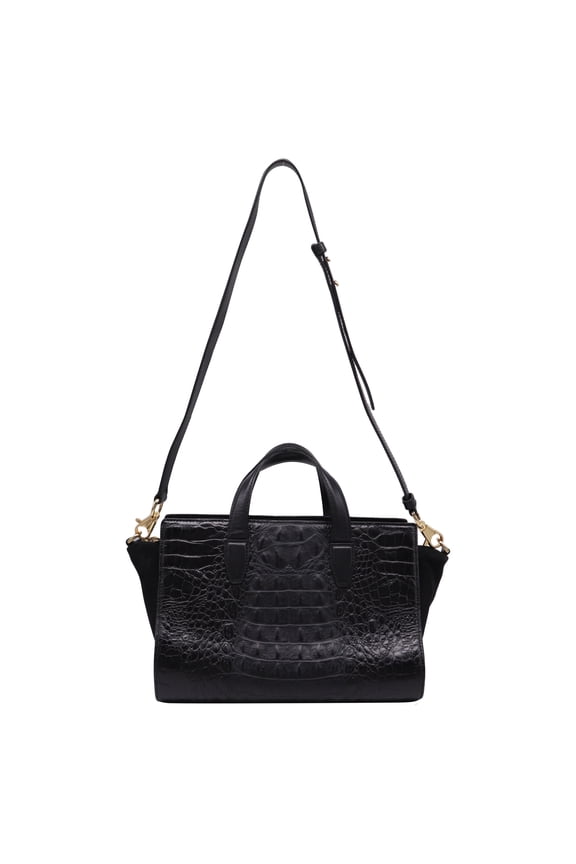 Pre-Owned Alexander Wang Pelican Croc-Embossed Tote Bag in Black Leather
