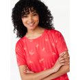 thumbnail image 2 of Joyspun Women’s Short Sleeve T-Shirt and Joggers Pajama Set, 2-Piece, Sizes S to 3X, 2 of 4