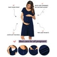 thumbnail image 5 of Ekouaer 3 in 1 Labor/Delivery/Hospital Gown Nursing Dress Maternity Nightgown Sleepwear for Breastfeeding with Button, 5 of 6