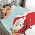 thumbnail image 3 of Warm Christmas Blanket with Santa Claus, Reindeer and Snowflake Patterns - Soft Fleece Flannel Bedspread, 3 of 4
