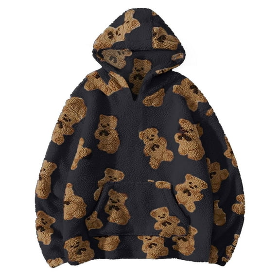 Kids Winter Fleece Sweatshirts Boy Girl Warm Polar Fleece Jacket with Hooded Black 10-11 Years