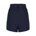 thumbnail image 5 of Summer 2025 Shorts for Women with Deep Pockets Tie Strap Elastic Waist Cooling Short Pants Wide Leg Casual Shorts (L, Navy), 5 of 7