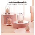 thumbnail image 3 of Esponjas de maquillaje acrílicas transparentes hisopo de algodón almacenamiento de bolas de algodón soporte para almohadillas de maquillaje organizador de cosméticos rosa brillar  Electrónica, 3 of 5