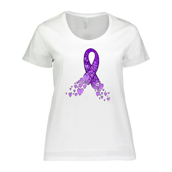 Inktastic Alzheimer's Awareness Purple Ribbon made of Heart Women's Plus Size T-Shirt