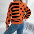 thumbnail image 4 of Yangnuo Pullover Sweaters for Women Striped Sweater for Women Women's Color Blocked Knitted Top Round-Neck Long Sleeve Blouses Pullover Fashionable Sweater, 4 of 5