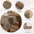 thumbnail image 5 of Farmhouse Beige Brown Table Cloth Waterproof Tablecloths, Vintage Wooden Striped Tablecloth Dining Table Cover for Kitchen Party Tabletop Outdoor, Square Tablecloth 54x54 Inch, 5 of 9