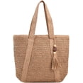 thumbnail image 1 of LHSHID Straw Beach Bag, Summer Woven Tote Bag with Tassels Large Shoulder Handbag Straw Purses and Handbags for Women, 1 of 5