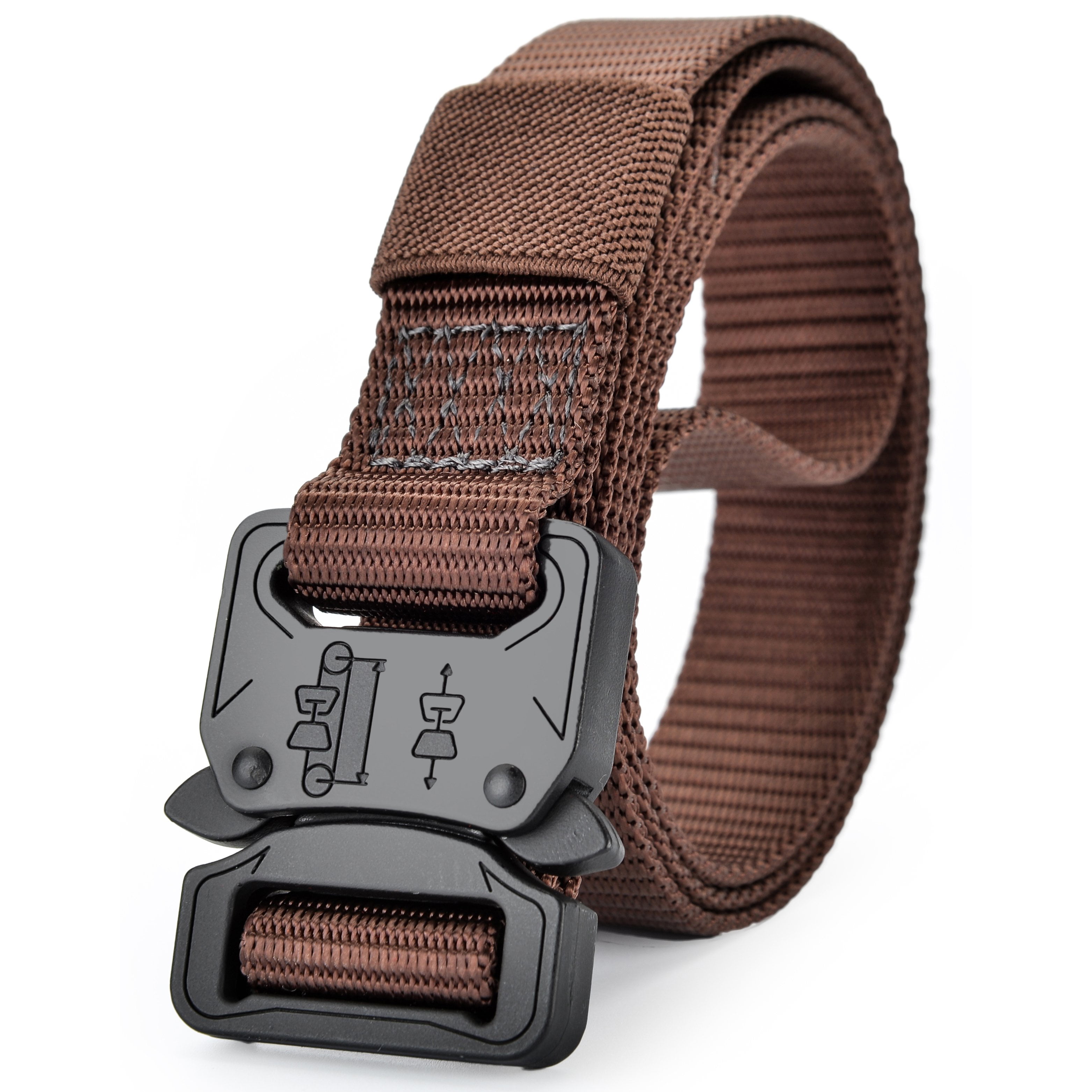 Quick Release Work Webbing Belt Tactical Mens Army Canvas Metal Buckle Female 