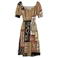 thumbnail image 5 of African ethnic print Sleeveless Dress evening dress chic and elegant evening dress purple Women's summer suit, 5 of 7