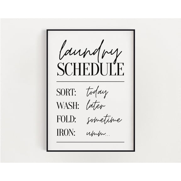 Laundry Room Print, Laundry Schedule Print, Wall Art Print, Laundry Room Decor, Home Decor, Utility Room Print, Art, Wall Decor Home Decor #3248, Unframed Poster Size 8x12
