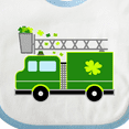 thumbnail image 4 of Inktastic St. Patricks Day Fire Truck in Green with Shamrocks Boys or Girls Baby Bib, 4 of 4