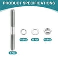 thumbnail image 3 of Uxcell 5pcs Double Ended Stud Screws, M8x70mm 304 Stainless Steel Dual Threaded Rod Bolts with Nuts and Flat & Lock Washers Double End Threaded Stud Screw Bolt for House Maintenance, 3 of 6