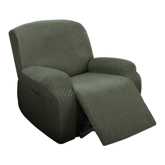 Stretch Recliner Slipcover Recliner Chair Cover, Leisure Jacquard Single Seat Armchair Covers Anti-Slip Recliner Cover For Recliner Armchair-Army Green