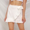 thumbnail image 3 of Fesfesfes Women Skirt Casual Solid High Waist Ruffled Frenulum Zipper Short Skirt Clearance, 3 of 7